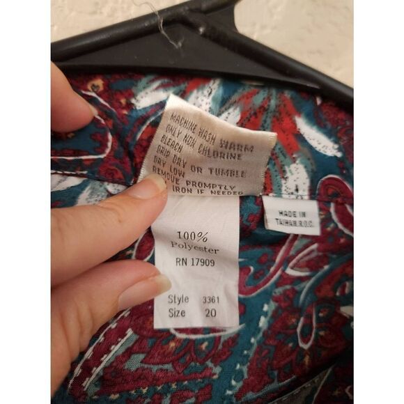 Pykettes size 20 colorful blouse with shoulder pads - Picture 10 of 11